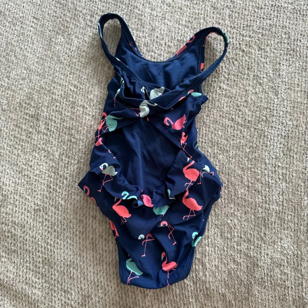 Baby‎ Gap Girls Flamingo One-Piece Swimsuit Navy Pink Size 3 Years